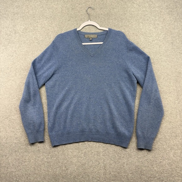 Neiman Marcus Other - Neiman Marcus Sweater Mens Medium Blue 100% Cashmere V Neck Pullover Preppy